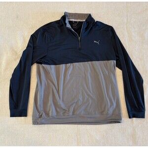 Puma Enjoy Golf 1/4 Zip Performance Sweatshirt Mens Large Navy Blue